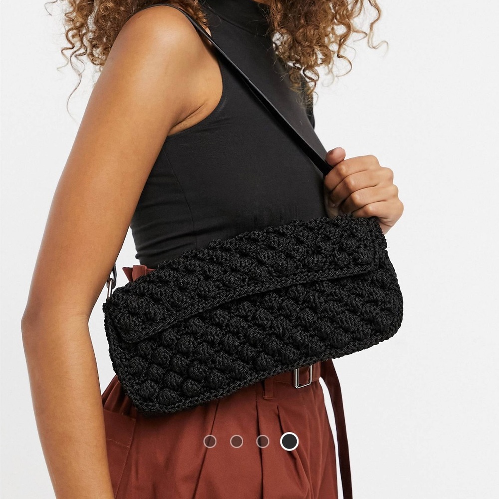 ASOS • Black Bubble Crotchet Shoulder Bag